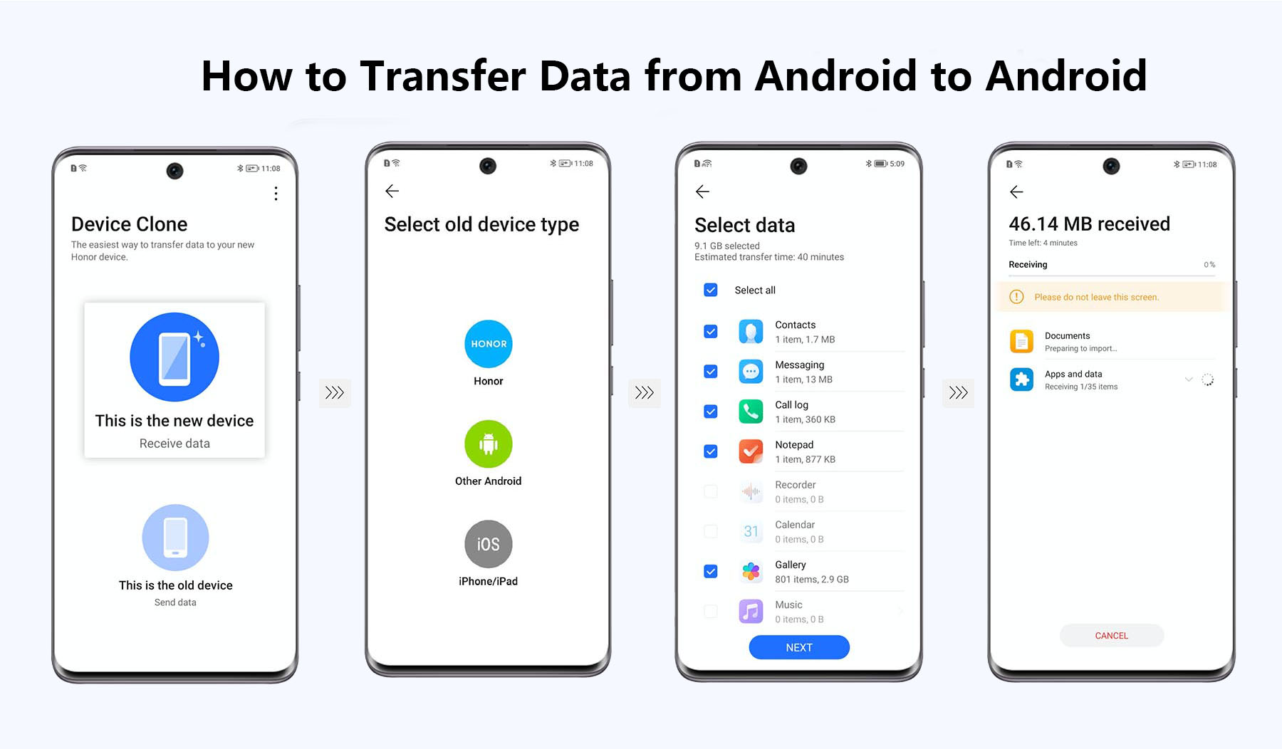 How to Transfer Data from Android to Android