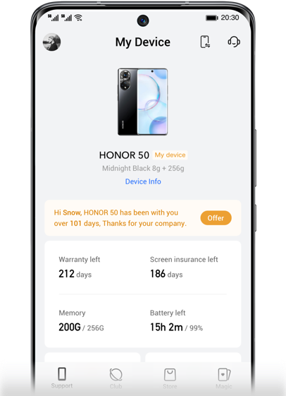 My HONOR app