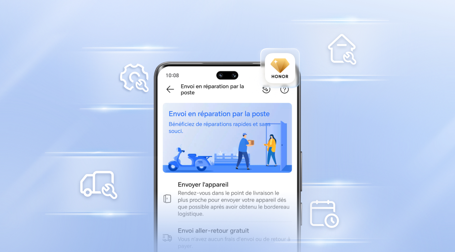 Réparez votre appareil par un service de réparation par voie postale où vous pouvez vérifier l'état de la réparation