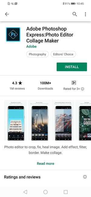 Top Free Photo Editor Apps You Can Find on HONOR 8X- Adobe Photoshop Express