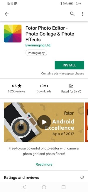 Top Free Photo Editor Apps You Can Find on HONOR 8X- Fotor Photo Edit