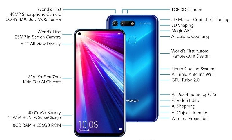 Which is the best phone among HONOR devices in Malaysia-HONOR View20 Specs